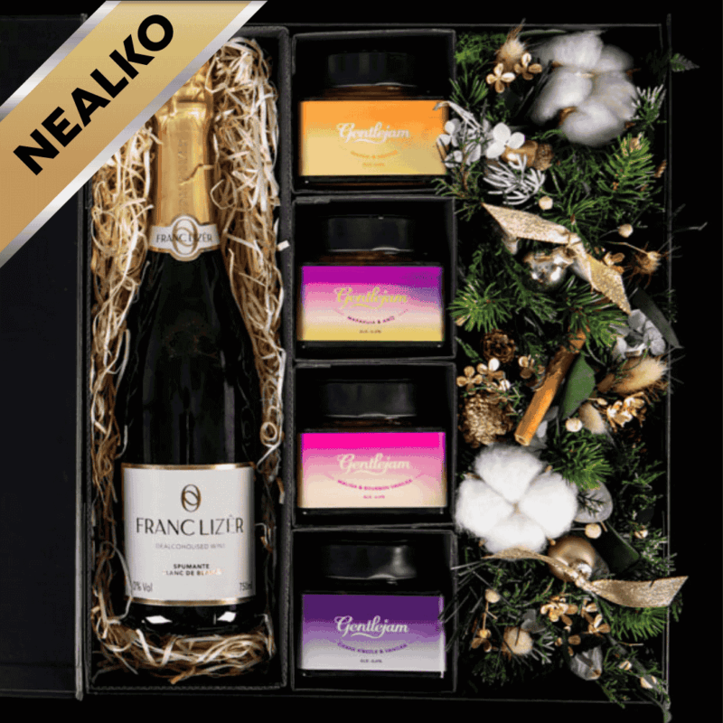 Vánoční květinový box s NEALKO džemy a NEALKO vínem