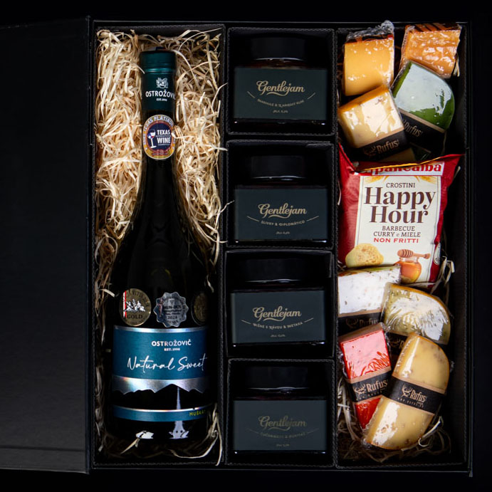 ALKO gurmánský box s ALKO džemy, crostini a sýry